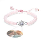 Personalized Photo Projection Beads Bracelet With Sunflower Creative Gift For Her