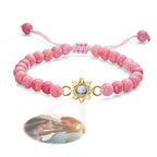 Personalized Photo Projection Beads Bracelet With Sunflower Creative Gift For Her