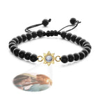 Personalized Photo Projection Beads Bracelet With Sunflower Creative Gift For Her