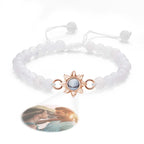 Personalized Photo Projection Beads Bracelet With Sunflower Creative Gift For Her