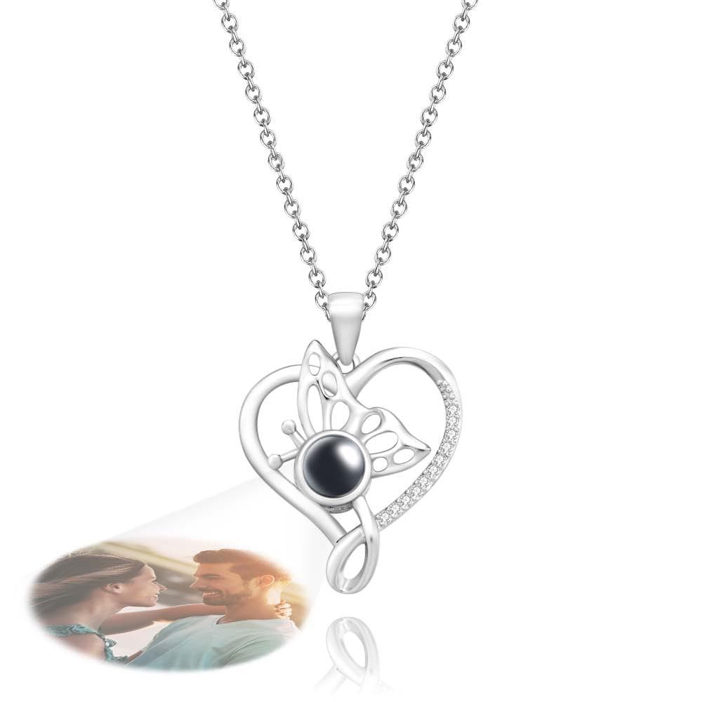 gifts for wife Cherish Every Moment - Personalized Keepsake - Photo Projection Necklace Creative Butterfly Unique Gifts - gif