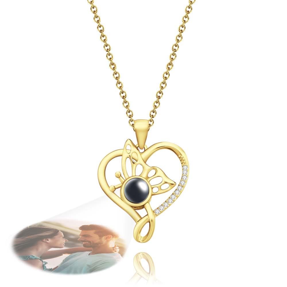 gifts for wife Cherish Every Moment - Personalized Keepsake - Photo Projection Necklace Creative Butterfly Unique Gifts - gif