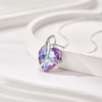 Custom Engraved Necklace Crystal Heart Love Gifts for Women