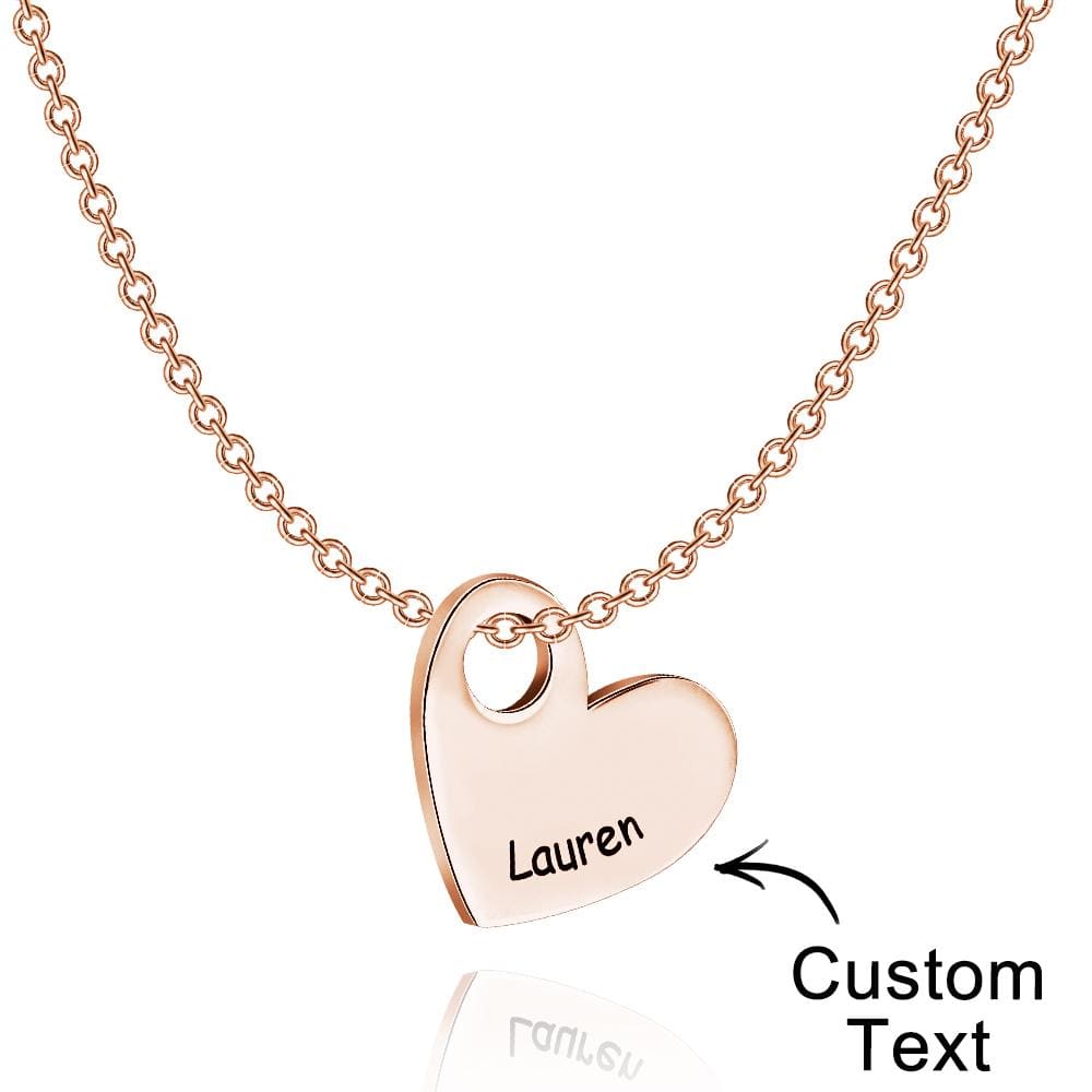 Engraved Love Letter Necklace Fashionable Heart Shaped Necklace For Her