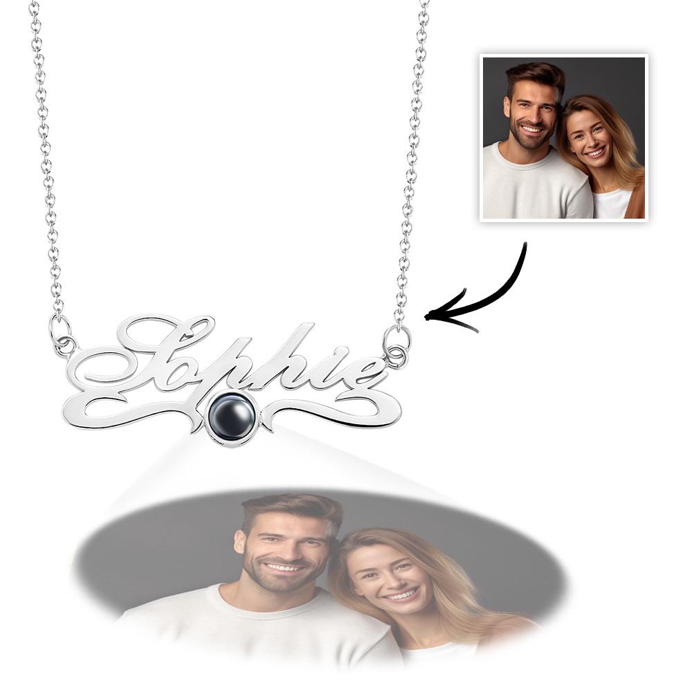 Custom Projection Neckalce with Name Simple Gifts for Couple