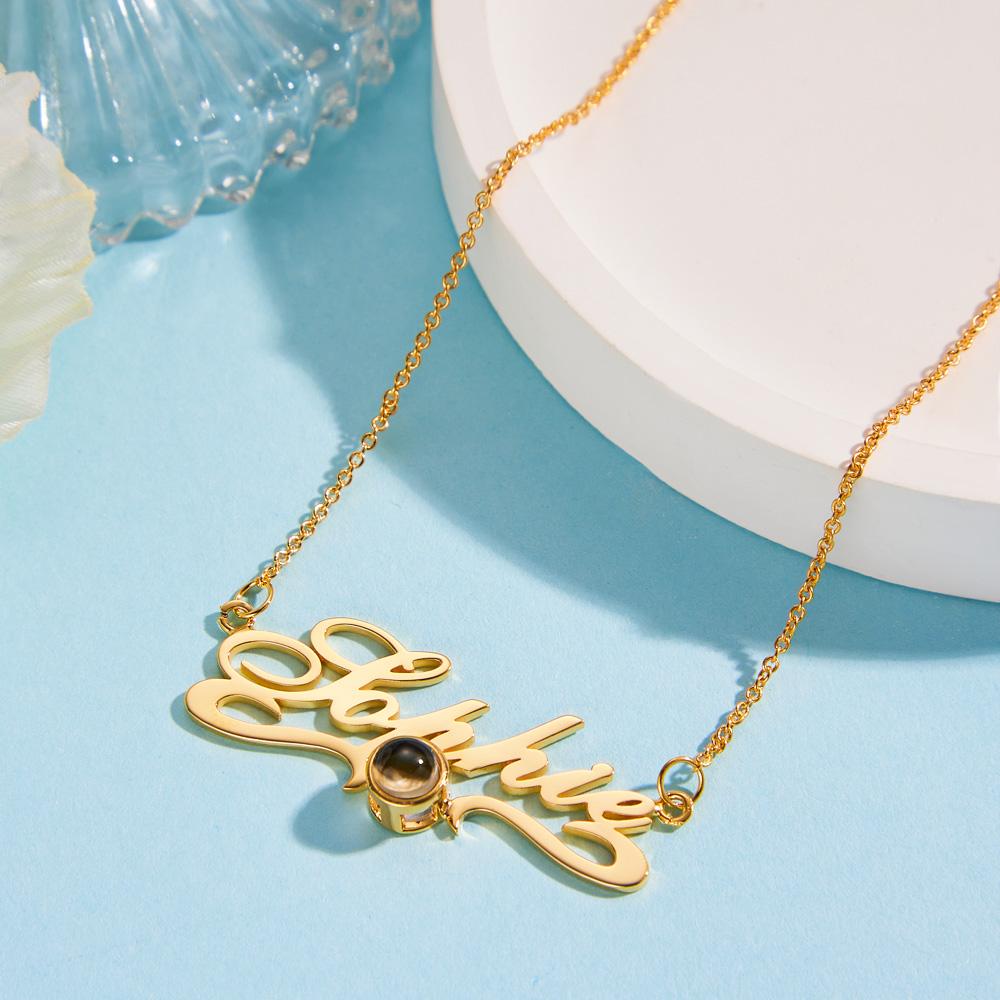 Custom Projection Neckalce with Name Simple Gifts for Couple