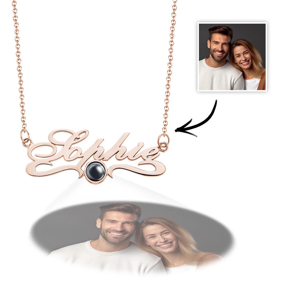Custom Projection Neckalce with Name Simple Gifts for Couple