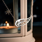 Angel Wing Name Necklace Custom Letter Fashion Pendant For Her
