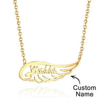 Angel Wing Name Necklace Custom Letter Fashion Pendant For Her