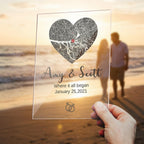 Coordinates Map Plaque with Personalized Names and Date Acrylic Display