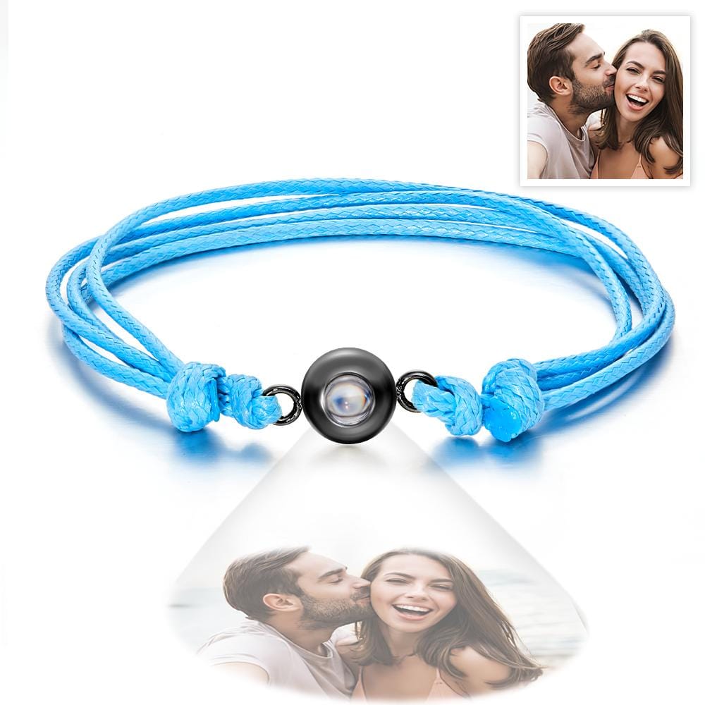 Custom Projection Photo Bracelet Weave Style Colorful Couple Gifts