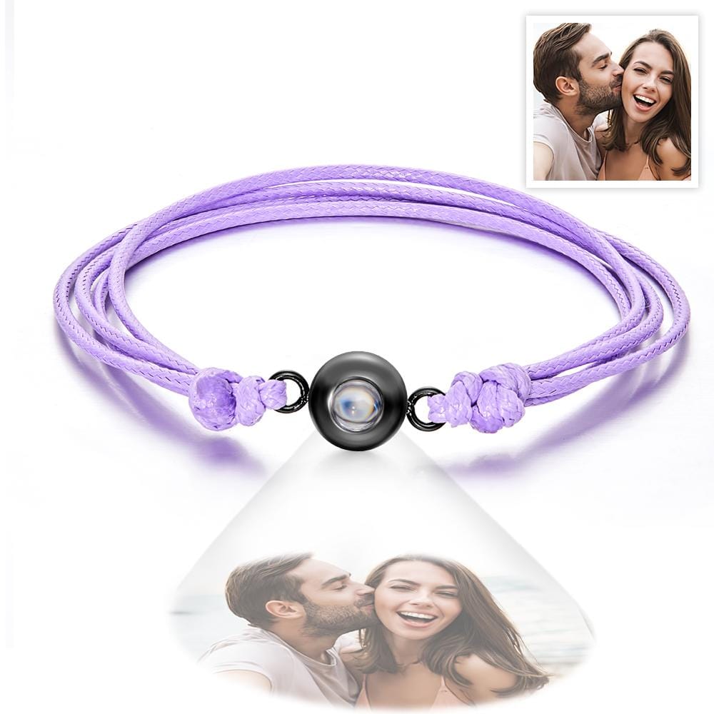 Custom Projection Photo Bracelet Weave Style Colorful Couple Gifts