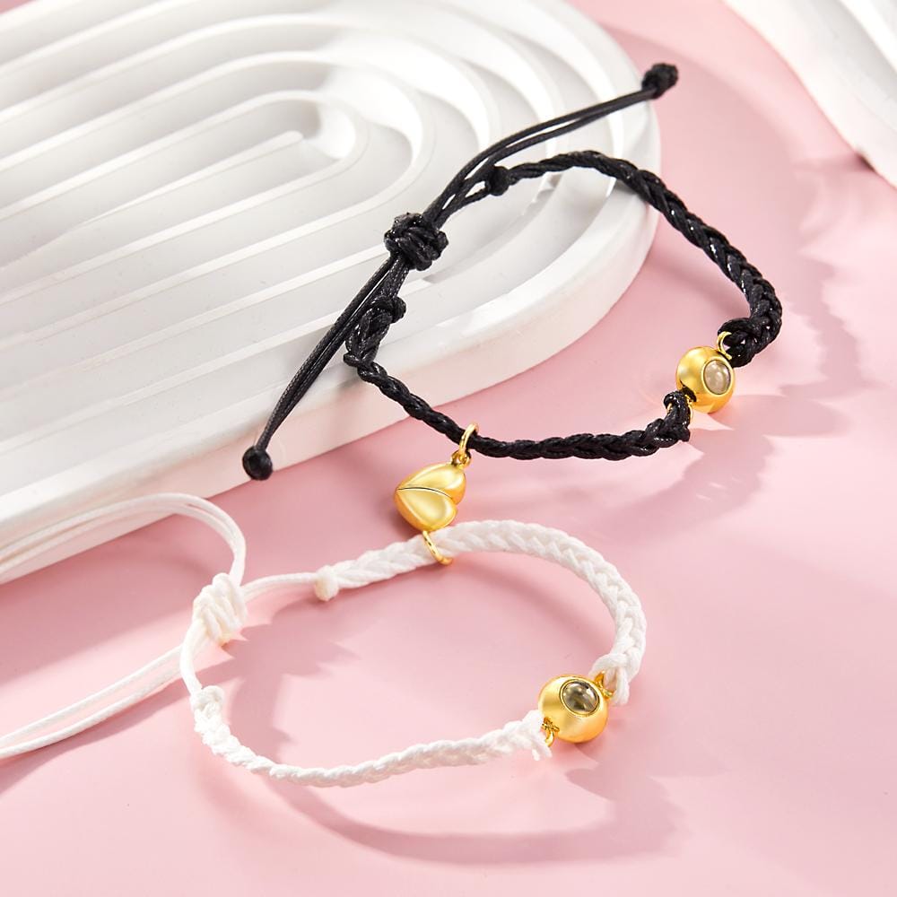 Custom Photo Projection Bracelet Woven Magnetic Bracelet Anniversary Gift