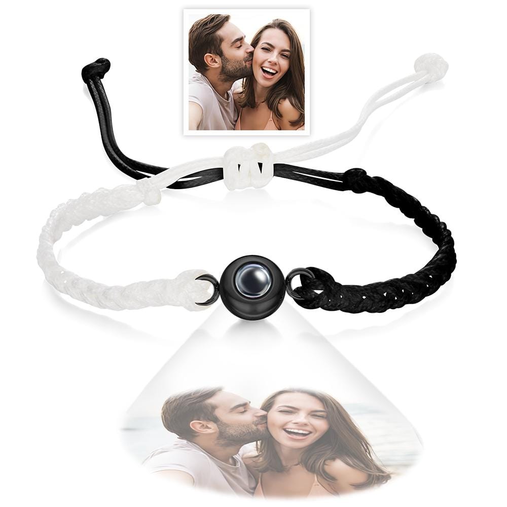 Custom Photo Projection Bracelet Black and White Colorblock Bracelet Creative Gift