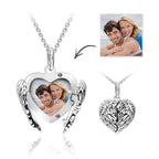 Cutsom Angel Wings Heart Locket Necklacewith Engraving