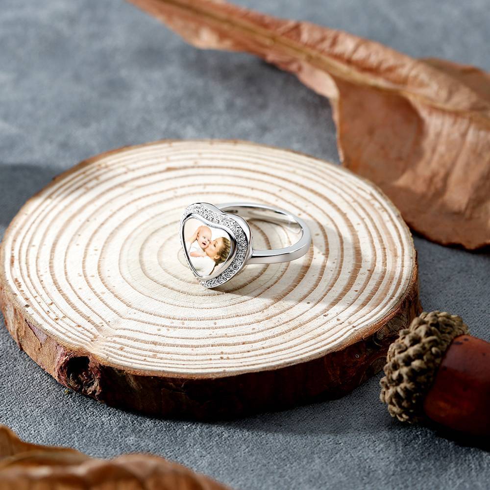 Heart Shaped Photo Ring Copper