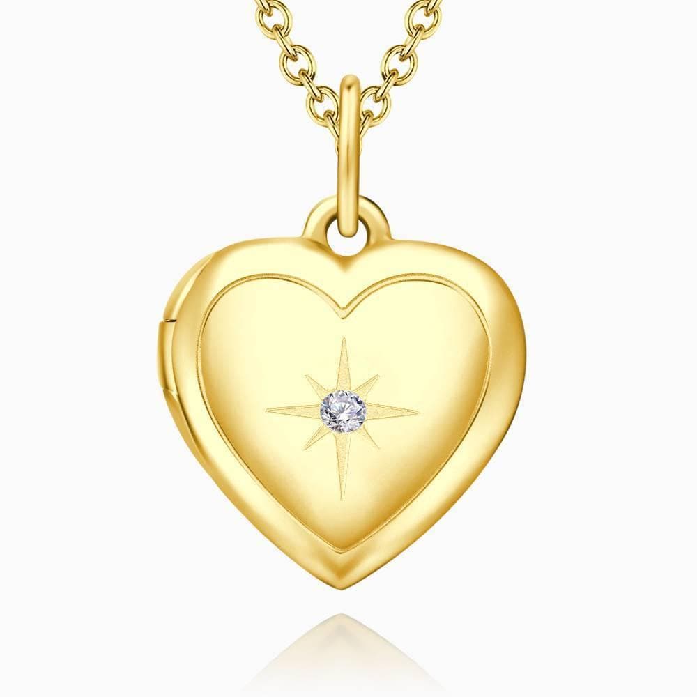 Personalized Heart Locket Photo Necklace for Women