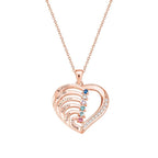 Personalized Heart Necklace Custom Family Name Birthstone Necklace Gift for Mother Grandma
