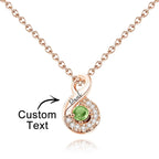 Custom Engraved Birthstone Necklace Infinity Creative Gifts