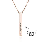 Custom Engraved Birthstone Necklace Bar Simple Gifts