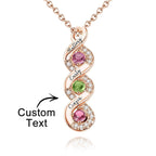 Custom Engraved Birthstone Necklace Infinity Creative Gifts