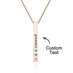 Custom Engraved Birthstone Necklace Bar Simple Gifts