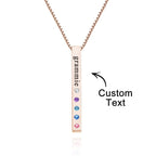Custom Engraved Birthstone Necklace Bar Simple Gifts