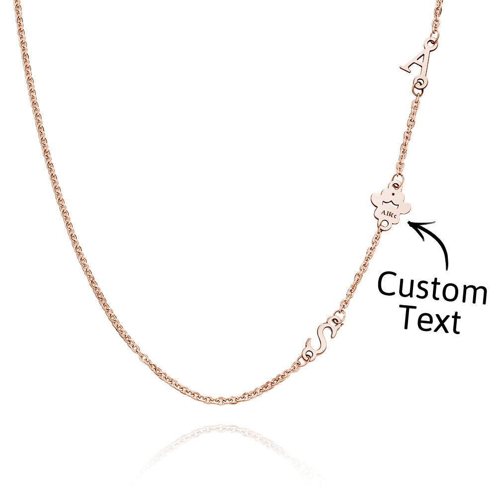 personalized engraved animal paw shape initial necklace unique wedding display