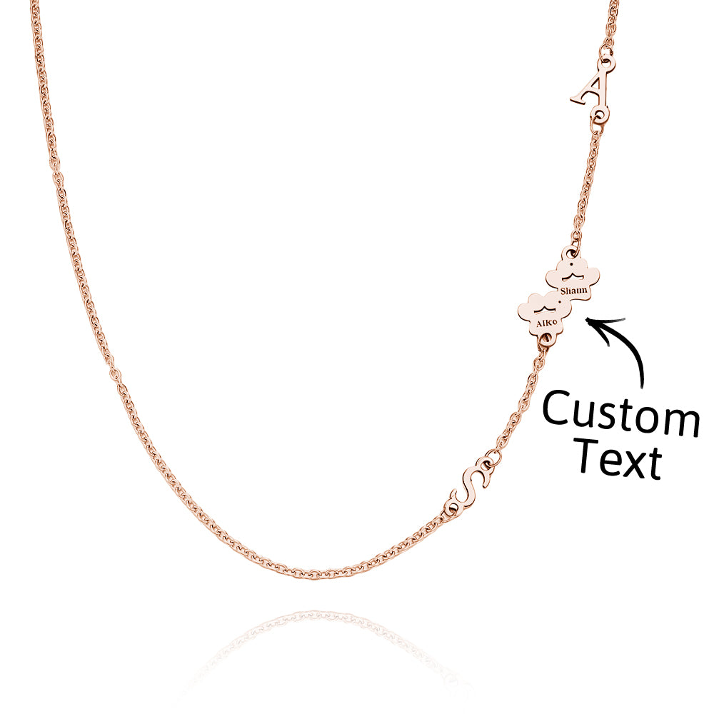 custom engraved animal paw shape initial necklace unique wedding detail view