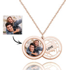 Personalized Photo Engraved Necklace Slidable Global Travel Locket Necklaces