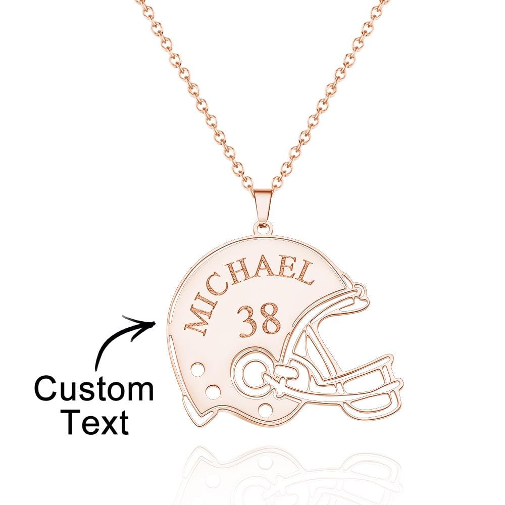 Custom Engraved Necklace Football Sports Helmet Gifts