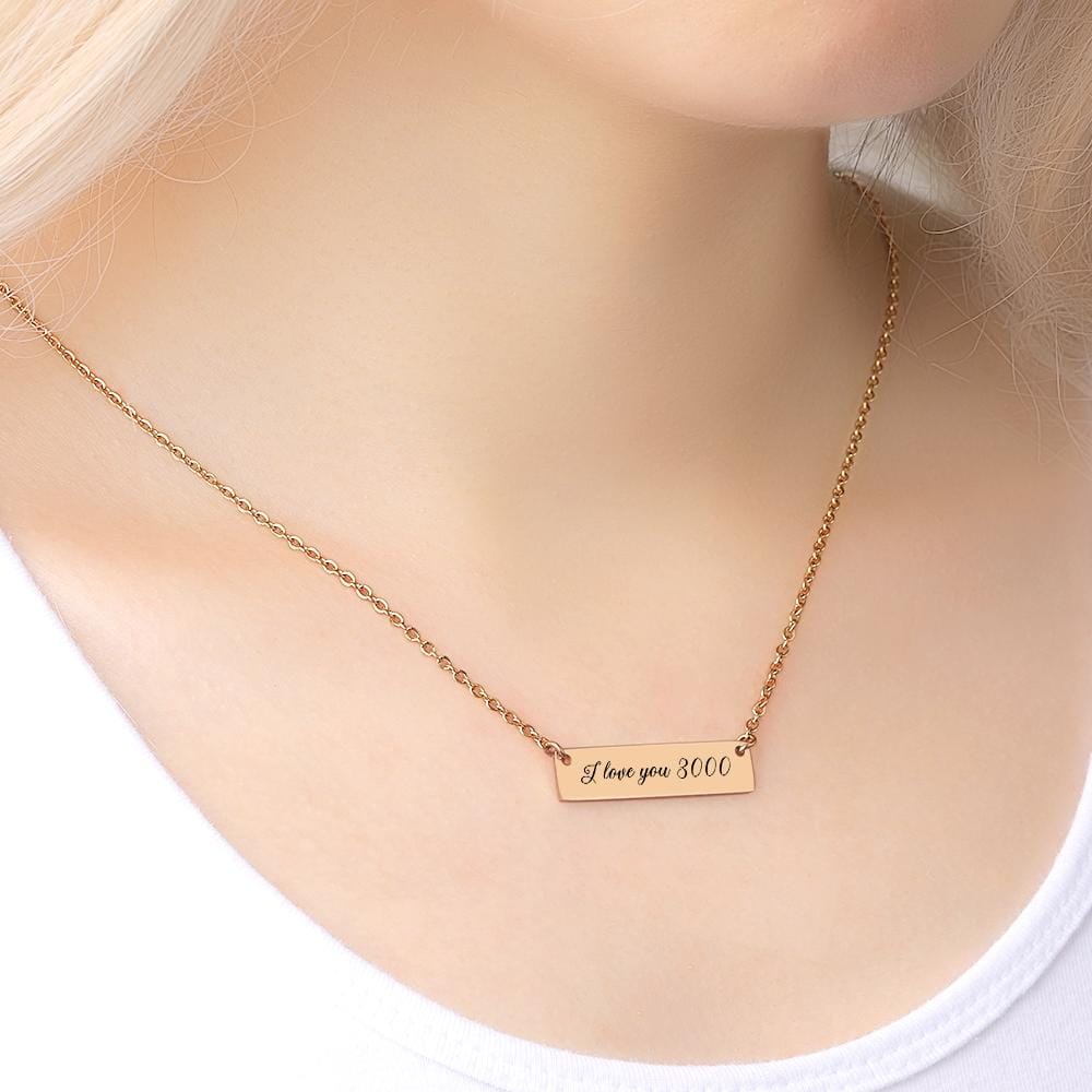 I love you 3000 necklace Custom Engraved Bar Necklace Avengers necklace Gift for her Gift for Marvel Fans