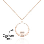 Custom Engraved Necklace Circle Hearts Mom Pendant Necklace Creative Gift