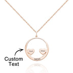 Custom Engraved Necklace Circle Hearts Mom Pendant Necklace Creative Gift