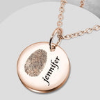Custom Photo Necklace fingerprint Necklace Engraved Necklace Coin Necklace Gift For Boyfriend