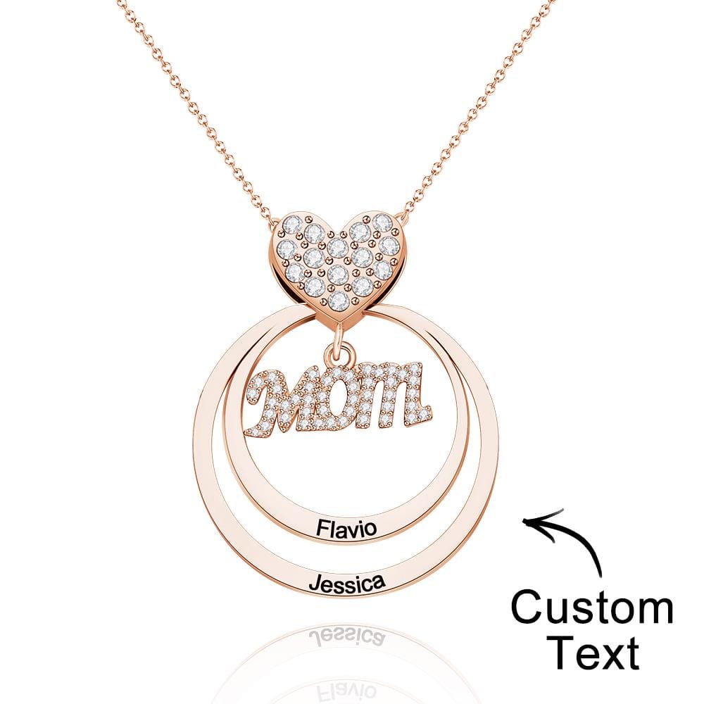 Custom Engraved Necklace Simple Circularity Family Gifts