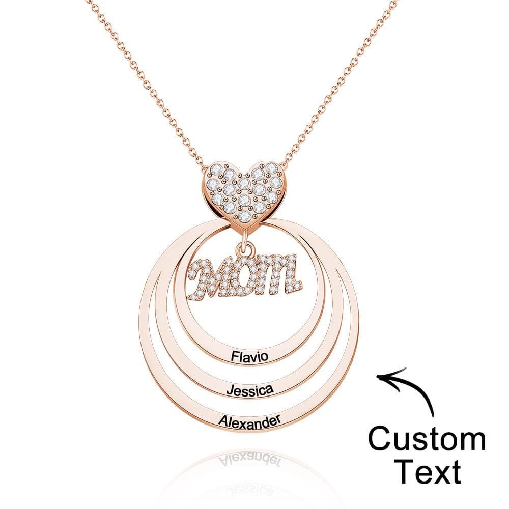 Custom Engraved Necklace Simple Circularity Family Gifts