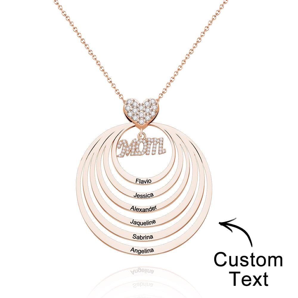 Custom Engraved Necklace Simple Circularity Family Gifts