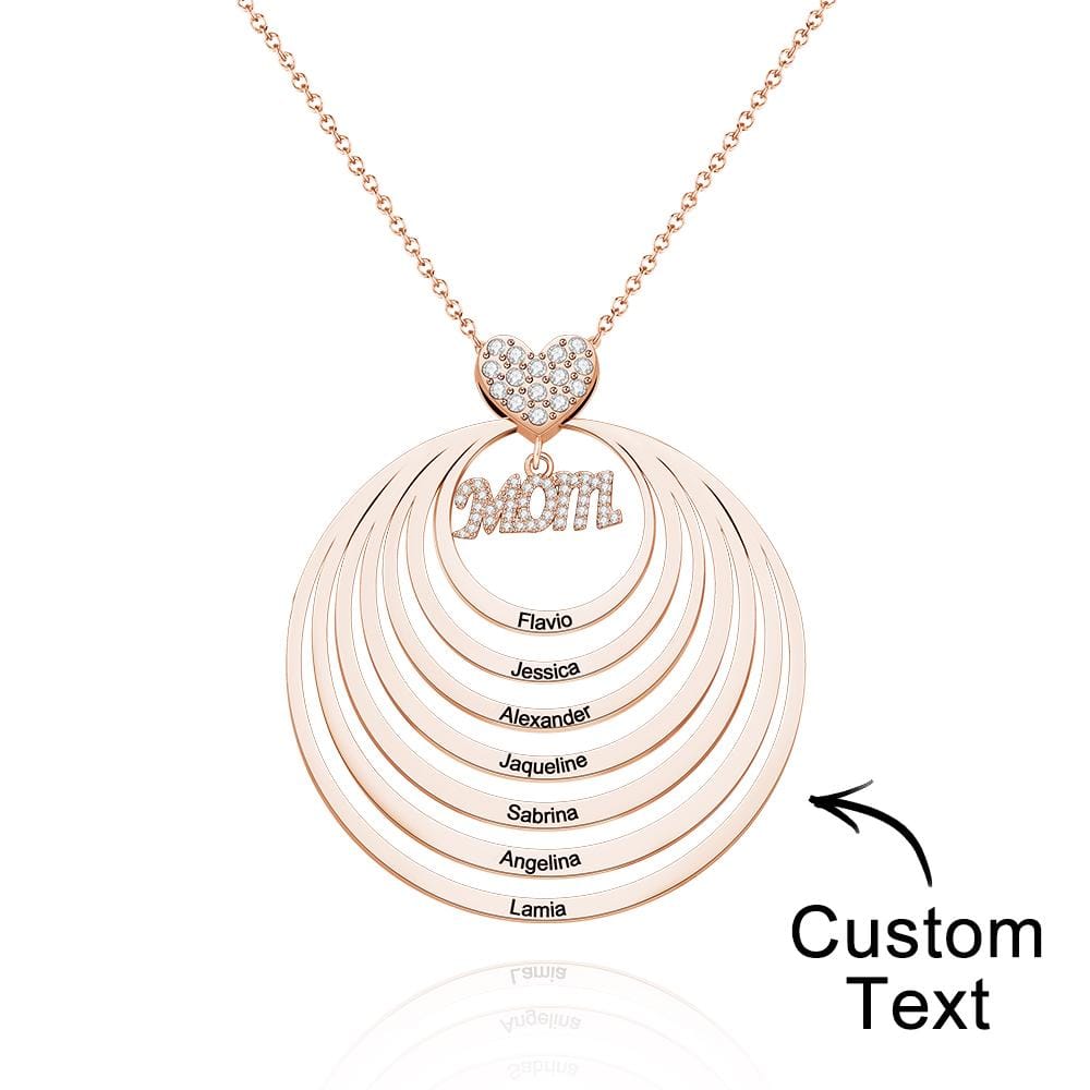 Custom Engraved Necklace Simple Circularity Family Gifts