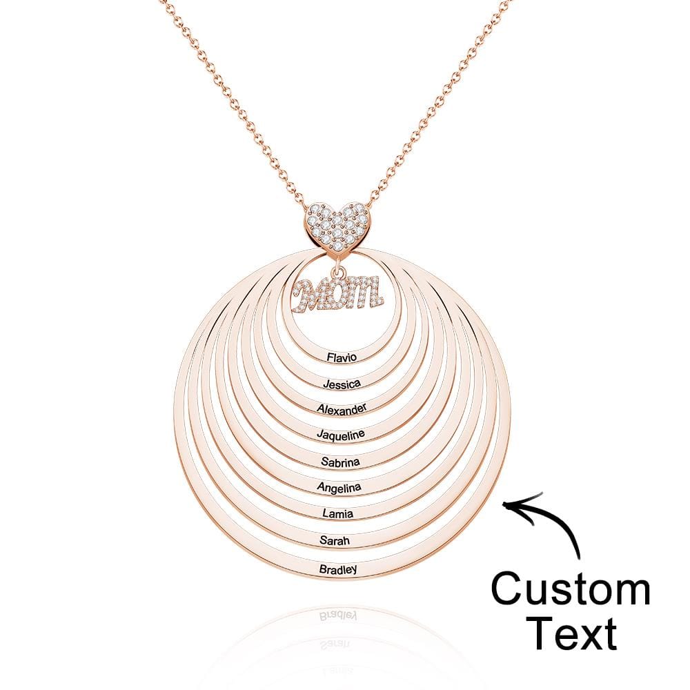 Custom Engraved Necklace Simple Circularity Family Gifts