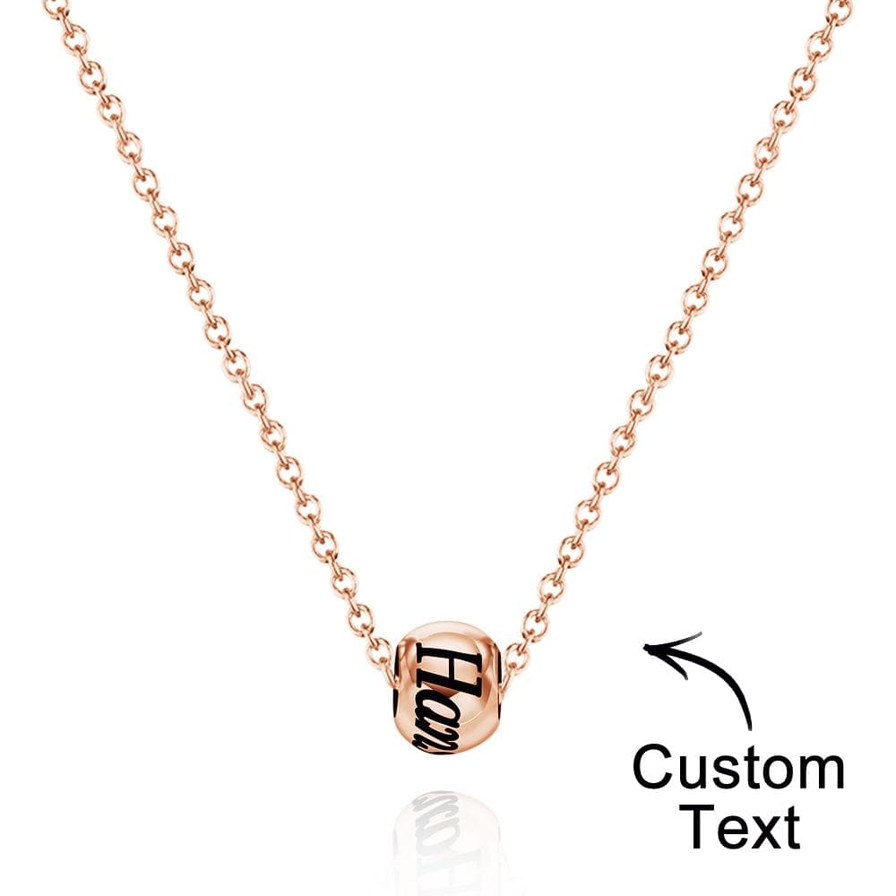 Custom Engraved Necklace Optional Bead Necklace Unique Gift