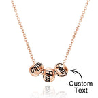 Custom Engraved Necklace Optional Bead Necklace Unique Gift