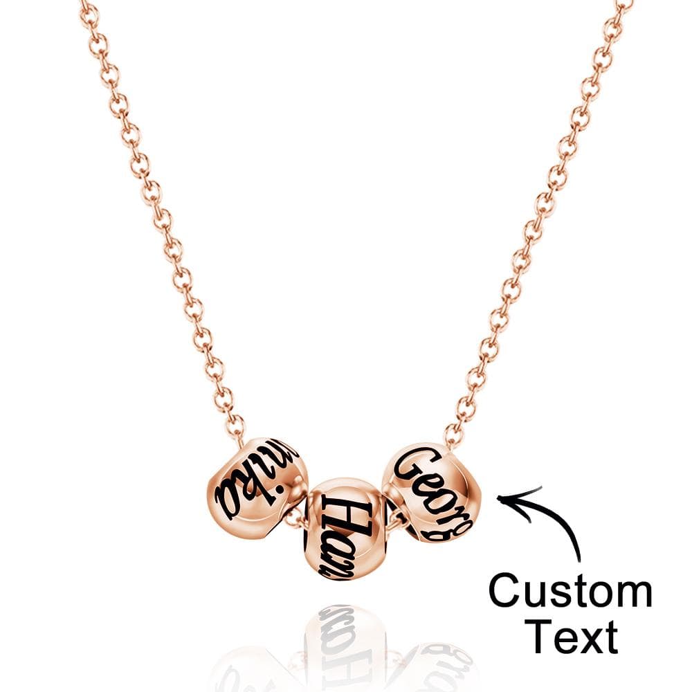 Custom Engraved Necklace Optional Bead Necklace Unique Gift
