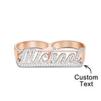 Custom Two Finger Name Ring Personalised Men's Double Band Ring Gift for Him