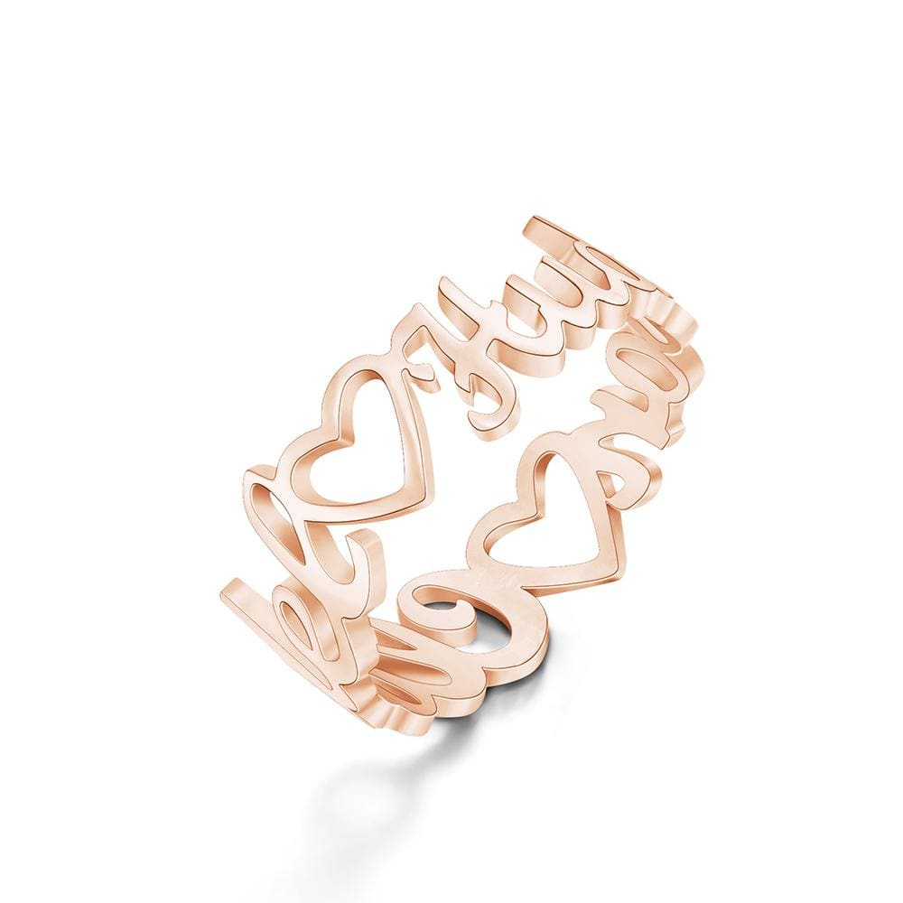gifts for wife Heartfelt Surprise - Custom Decor - Heart-Shaped Double Names Ring for Women - gifts for wife - Birthday view