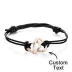 Custom Engraved Two Love Hearts Bracelet Personalized Elegant Bracelet for Women