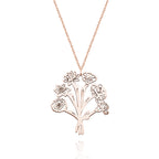 Personalized Combined Birth Flower Bouquet Necklace Bridesmaids' Gifts