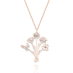 Personalized Combined Birth Flower Bouquet Necklace Bridesmaids' Gifts