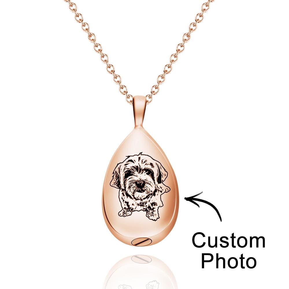 Custom Photo Necklace Shadow Carving Ashes Pendant Commemorate Gifts