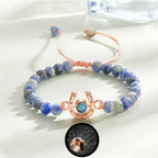 Personalized Horseshoe Charm Photo Projection Beads Bracelet Gift for Horse Lovers